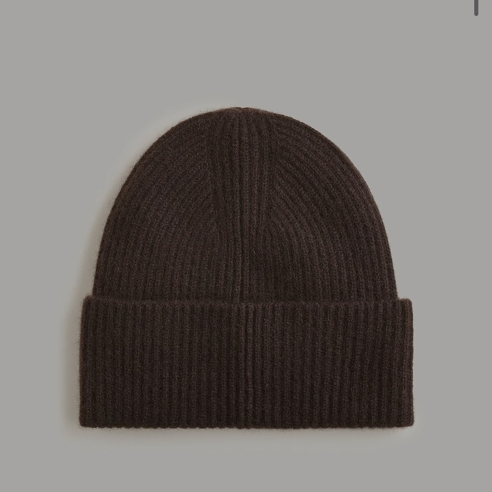 J. Crew - Ribbed Cashmere Beanie - Chocolate/Dark Brown